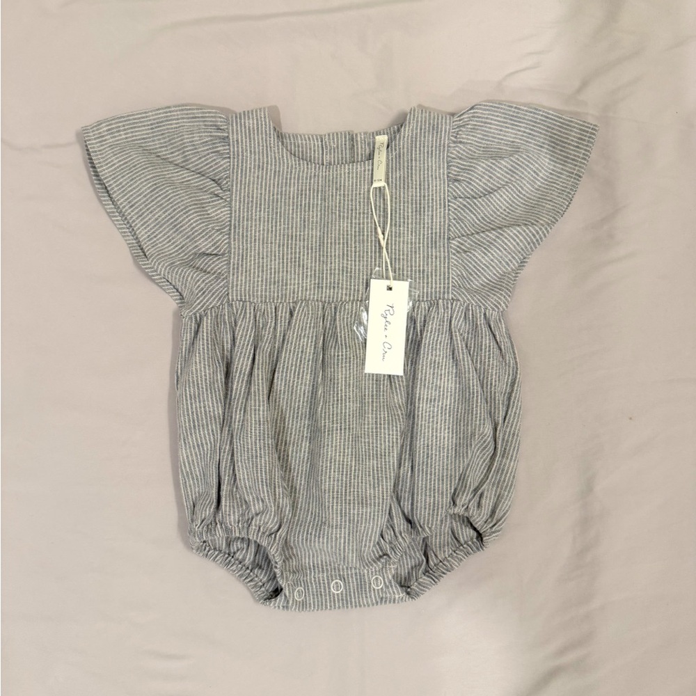Rylee + Cru Linen Striped Romper